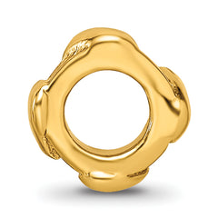 Sterling Silver Gold-Plated Heart Bead with Polished Finish Elegant Charm