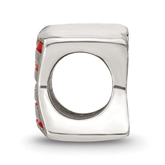 Sterling Silver 925 USA Flag Bead with Enameled Antique Finish