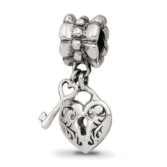 Sterling Silver Reflections Heart & Key Dangle Bead