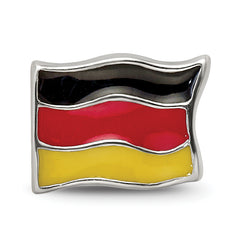 Sterling Silver 925 Germany Flag Bead with Enameled Finish