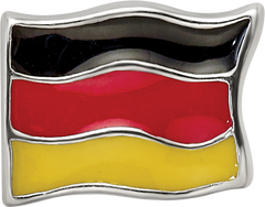Sterling Silver 925 Germany Flag Bead with Enameled Finish