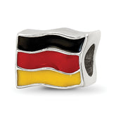 Sterling Silver Reflections Enameled Germany Flag Bead