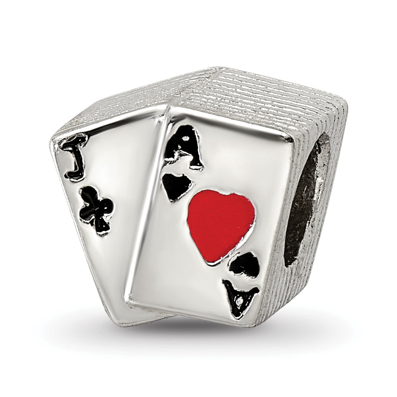 Sterling Silver Reflections Enameled Blackjack Bead