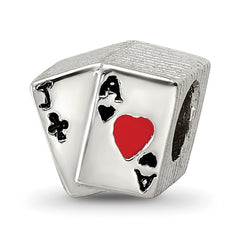 Sterling Silver Reflections Enameled Blackjack Bead