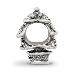 Sterling Silver 925 Christmas Tree Bead with Polished Finish Solid Design