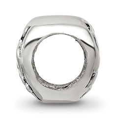 Sterling Silver 925 Scroll Heart Bead with Antiqued Finish