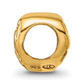 Sterling Silver Gold-Plated Scroll Heart Bead with Polished Finish