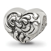 Sterling Silver Reflections Scroll Heart Bead