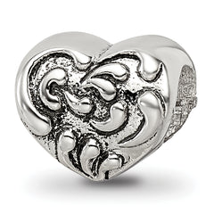 Sterling Silver Reflections Scroll Heart Bead