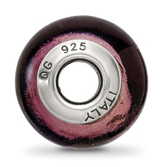 Sterling Silver 925 Lavender Murano Glass Bead with Polished Finish