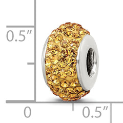 Sterling Silver 925 Orange Crystal Bead with Polished Finish Elegant Design