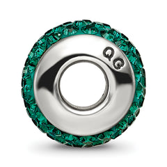 Sterling Silver 925 Green Crystal Bead with Polished Finish Elegant Design
