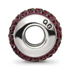 Sterling Silver 925 Crimson Crystal Bead with Polished Finish Elegant Design