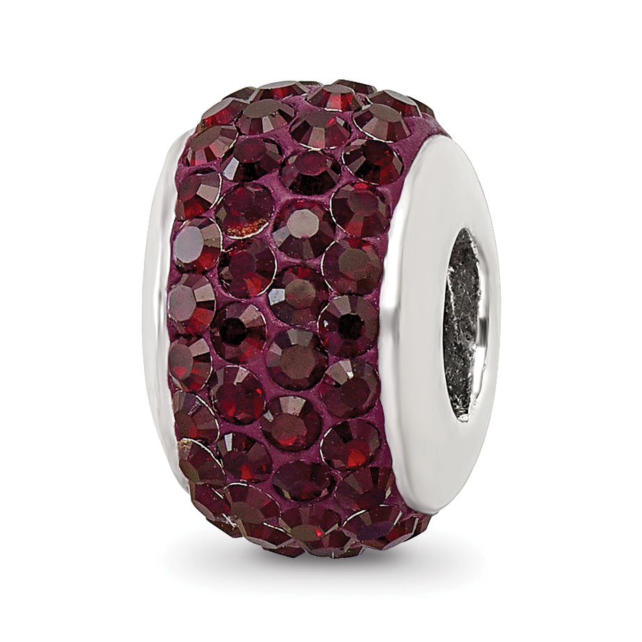 Sterling Silver Reflections Crimson Full Preciosa Crystal Bead