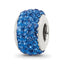 Sterling Silver Reflections Medium Blue Full Preciosa Crystal Bead