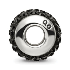 Sophia Jewelers Sterling Silver 925 Polished Black Crystal Bead