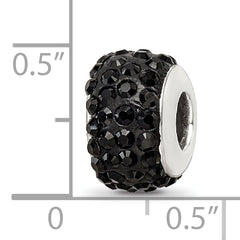 Sophia Jewelers Sterling Silver 925 Polished Black Crystal Bead