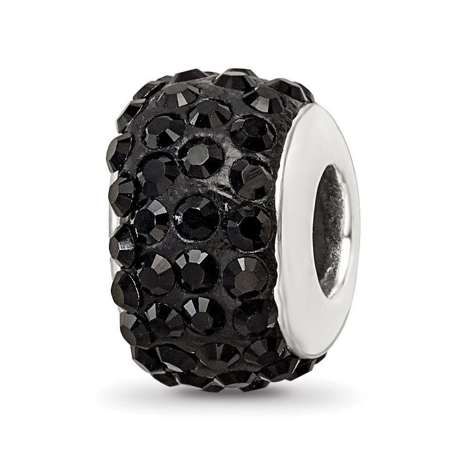 Sterling Silver Reflections Black Full Preciosa Crystal Bead
