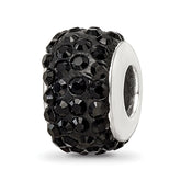 Sterling Silver Reflections Black Full Preciosa Crystal Bead