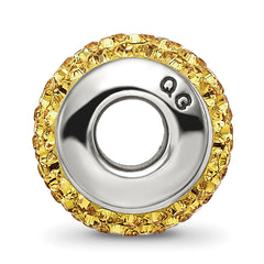 Sterling Silver 925 Yellow Crystal Bead with Polished Finish Elegant and Solid Design