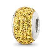 Sterling Silver Reflections Yellow Full Preciosa Crystal Bead