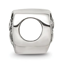 Sterling Silver 925 Angel Heart Bead with Antiqued Finish Solid Cast Design