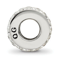 Sterling Silver 925 Double Row White Crystal Bead with Polished Finish