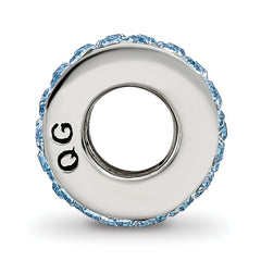 Sterling Silver 925 Double Row Crystal Bead with Polished Finish in Sky Blue