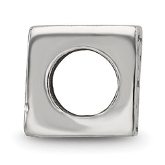 Sterling Silver 925 Heart Cube Bead with Antiqued Finish, Solid Craftsmanship