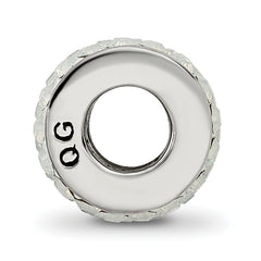 Sterling Silver 925 Polished Bead with White Preciosa Crystals Elegant Double Row