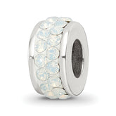 Sterling Silver Reflections Cream Double Row Preciosa Crystal Bead