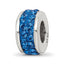 Sterling Silver Reflections Blue Double Row Preciosa Crystal Bead