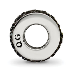 Sterling Silver Reflections Black Double Row Preciosa Crystal Bead