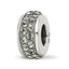 Sterling Silver Reflections Silver/Grey Double Row Preciosa Crystal Bead