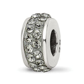 Sterling Silver Reflections Silver/Grey Double Row Preciosa Crystal Bead