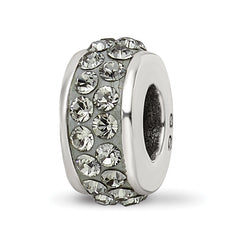 Sterling Silver Reflections Silver/Grey Double Row Preciosa Crystal Bead