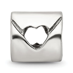 Sterling Silver 925 Love Note Bead with Polished Finish Solid and Elegant Design