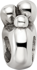 Sterling Silver 925 Family of 3 Bead with Antiqued Finish Solid Cast