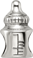 Sterling Silver 925 Baby Bottle Bead with Antiqued Finish Vintage Charm