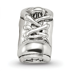 Sterling Silver 925 Baby Shoe Bead with Antiqued Finish Solid Cast Design