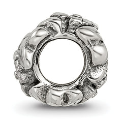 Sterling Silver 925 Floral Themed Bead with Antiqued Finish
