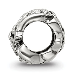 Sterling Silver 925 Plumeria Floral Bead with Antiqued Finish Solid Cast Design