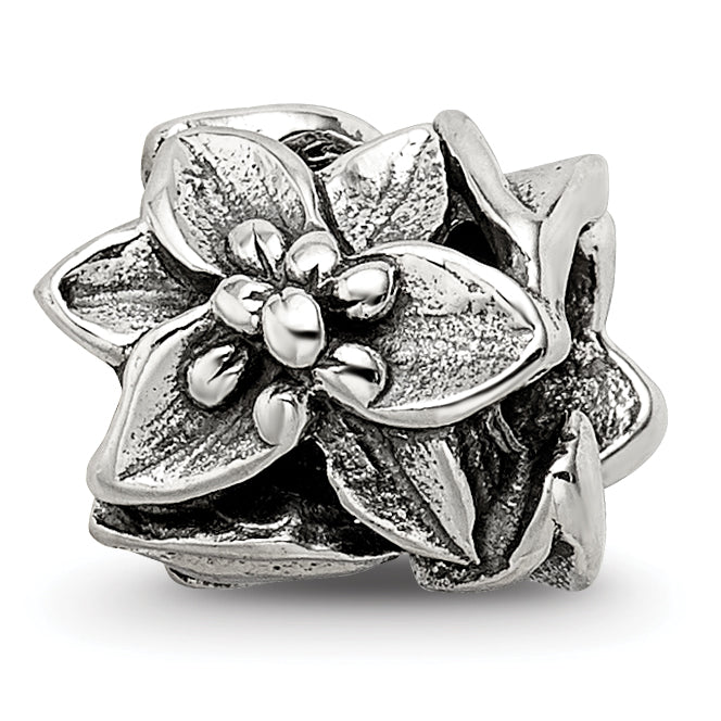 Sterling Silver Reflections Plumeria Floral Bead