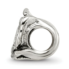 Sterling Silver 925 Rose Floral Bead with Antiqued Finish Vintage Charm