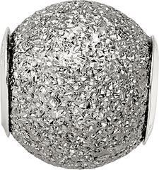 Sterling Silver 925 Hollow Grey Laser Cut Bead with Rhodium Finish