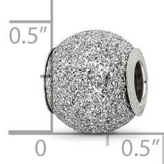 Sterling Silver 925 Hollow Grey Laser Cut Bead with Rhodium Finish