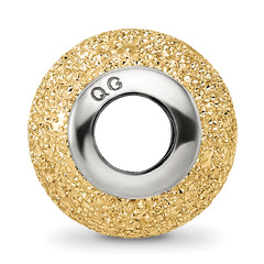 Sterling Silver 925 Gold-Plated Hollow Bead with Laser Cut Design