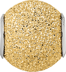 Sterling Silver 925 Gold-Plated Hollow Bead with Laser Cut Design