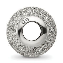 Sterling Silver 925 Rhodium Plated Hollow Bead with Laser Cut Design