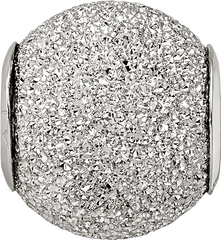 Sterling Silver 925 Rhodium Plated Hollow Bead with Laser Cut Design